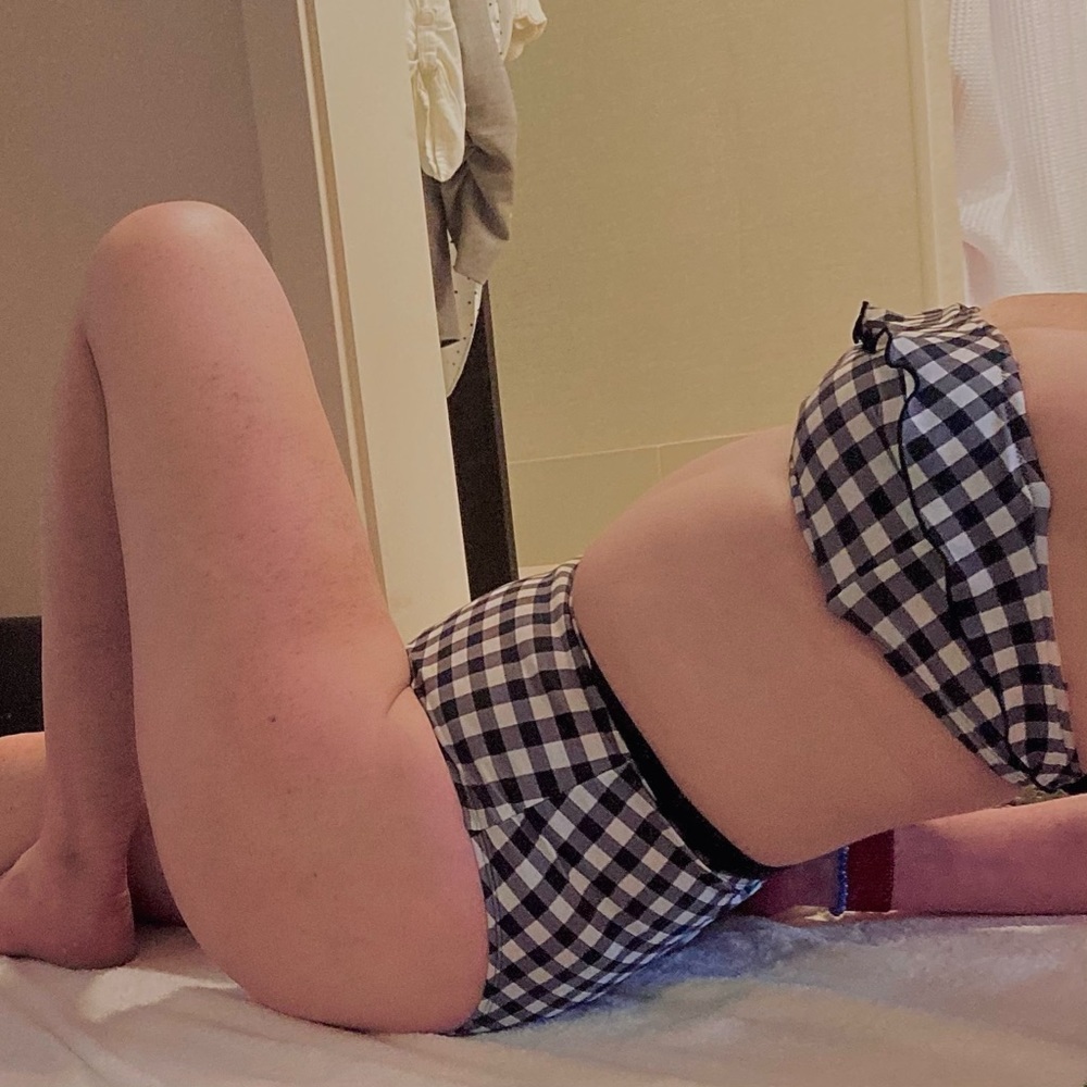 Black and white gingham retro style two piece!